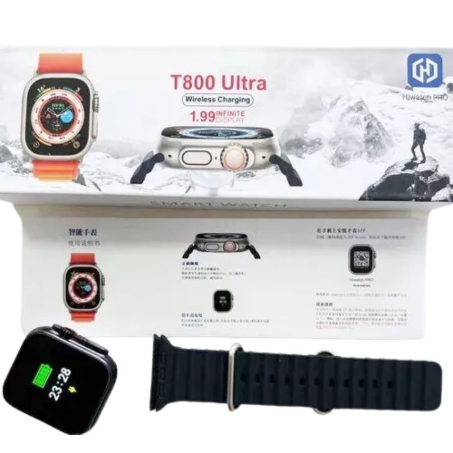 Reloj Inteligente T800 Ultra y Audífonos Bluetooth Deportivos