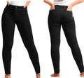 Jean Stretch Negro Tiro Alto Bota Recta Dama