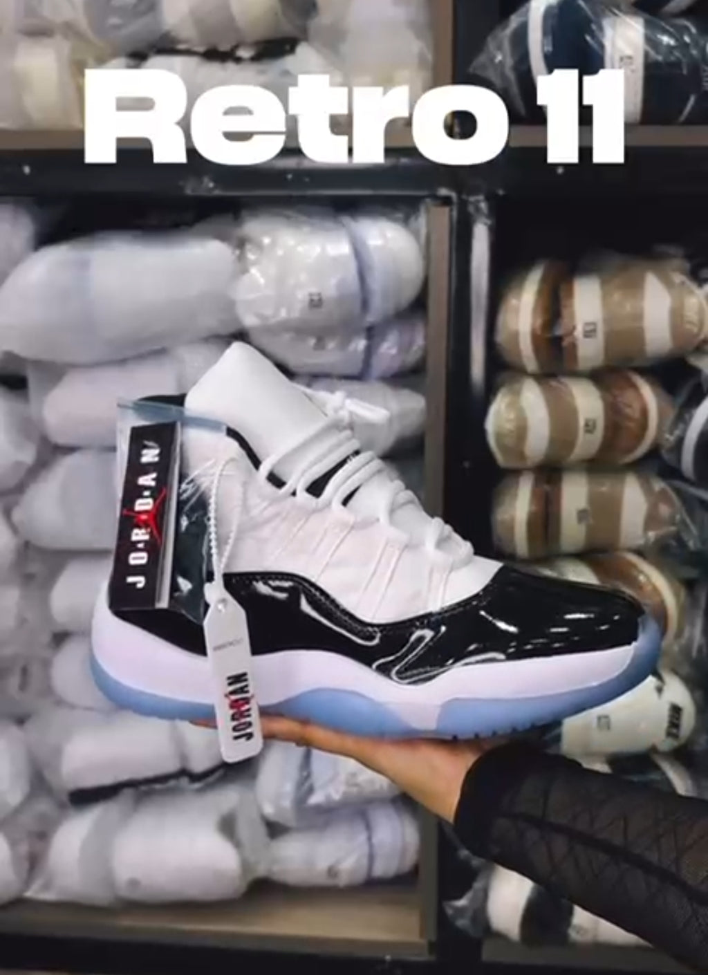 Jordan Retro 11 Space Jam Unisex Sneakers Black White Red
