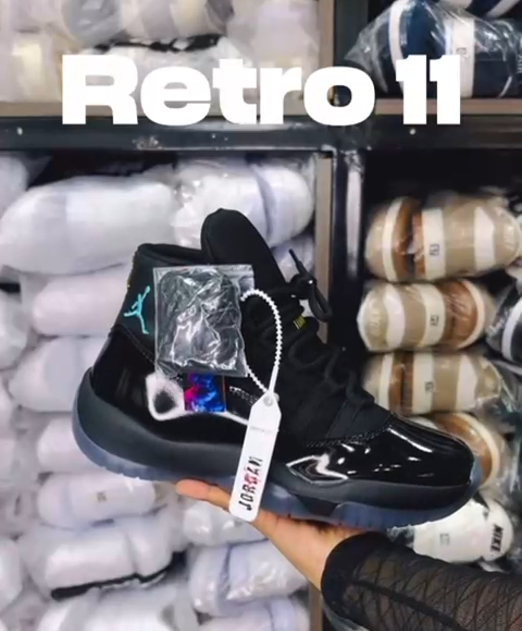 Jordan Retro 11 Space Jam Unisex Sneakers Black White Red