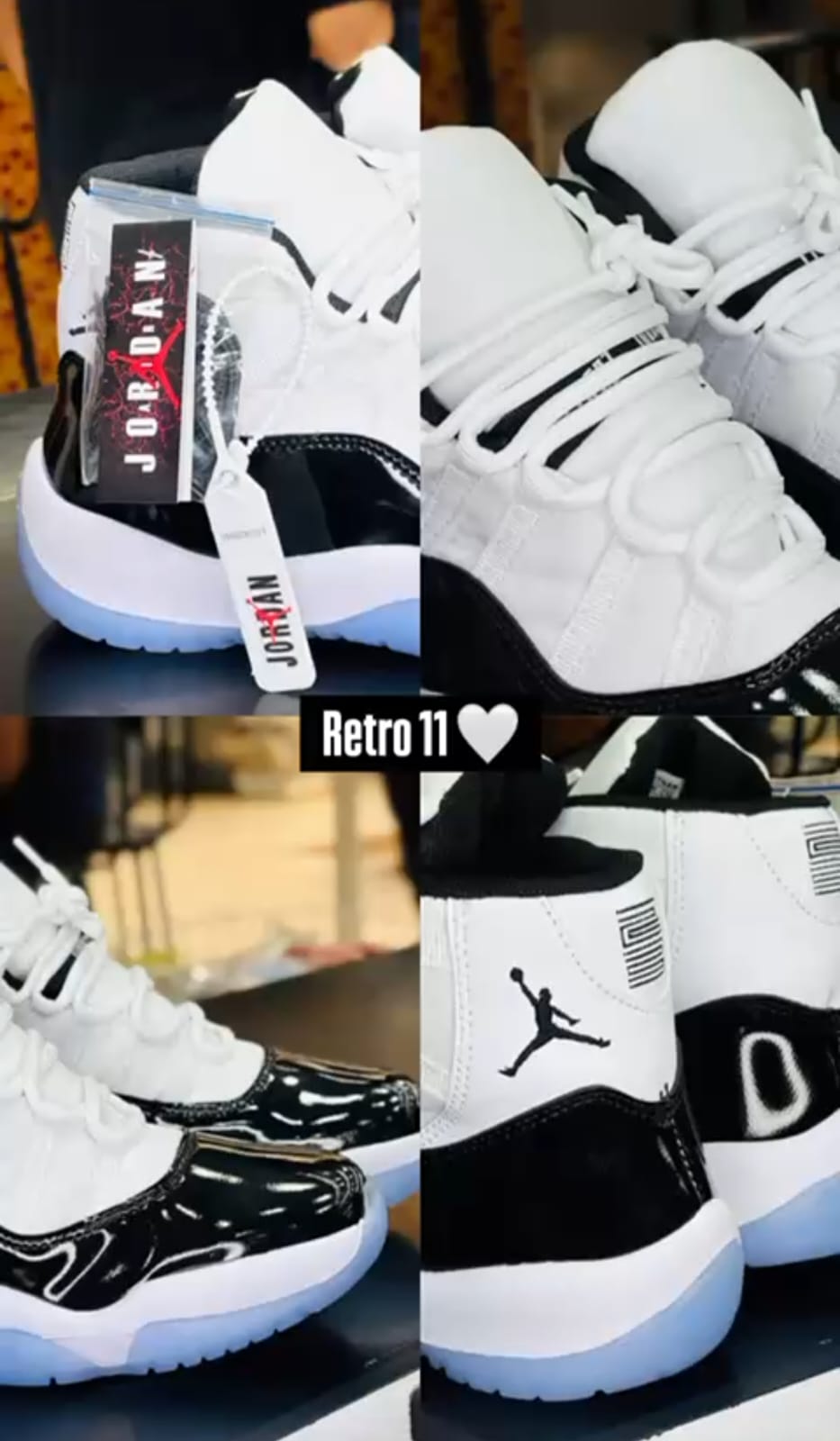 Jordan Retro 11 Space Jam Unisex Sneakers Black White Red