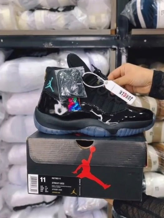 Jordan Retro 11 Space Jam Unisex Sneakers Black White Red