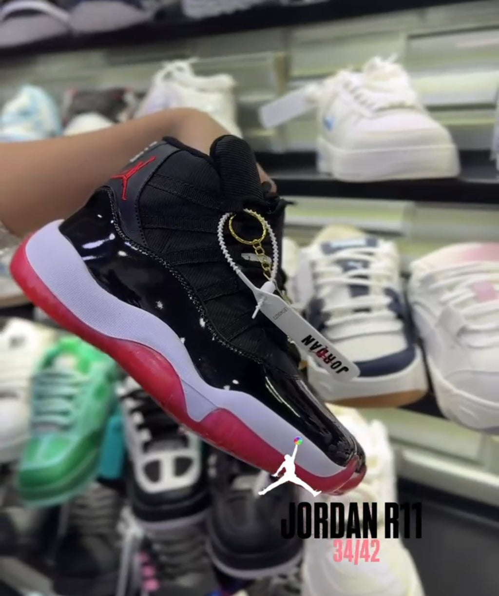 Jordan Retro 11 Space Jam Unisex Sneakers Black White Red