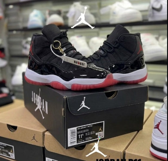 Jordan Retro 11 Space Jam Unisex Sneakers Black White Red
