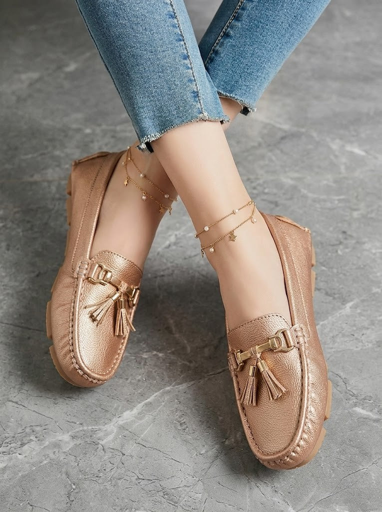 Mocasín para Dama U08 Diseño Clásico Cuero Sintético Cómodo