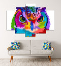 Cuadro Decorativo 5 Piezas Diseño Aves 114x78 cm