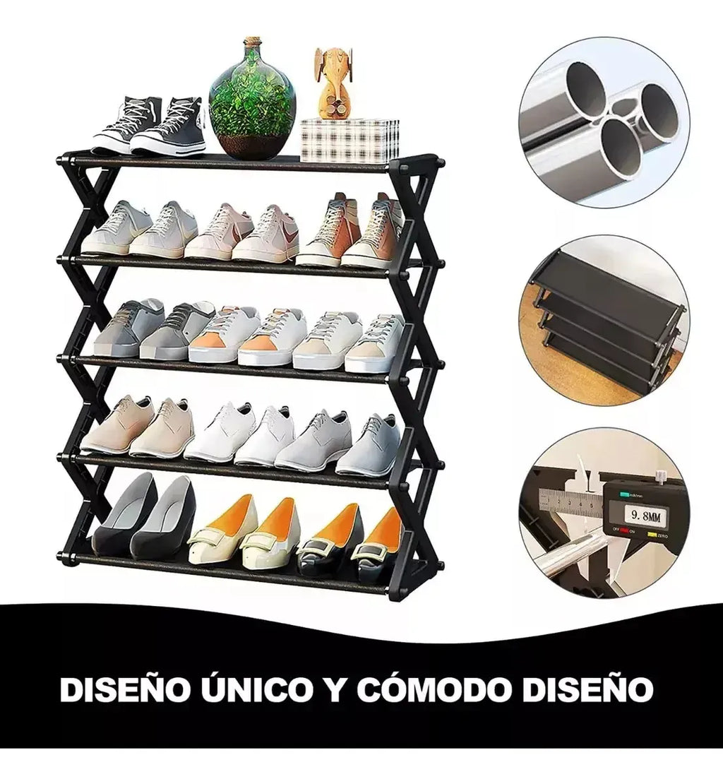 Zapatero de 5 Niveles Organizador de Zapatos Forma X