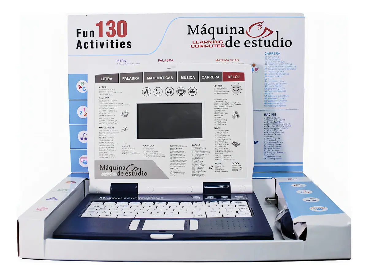 Computadora Juguete Didáctica Bei Tian 130 Funciones Bilingüe Azul Marino