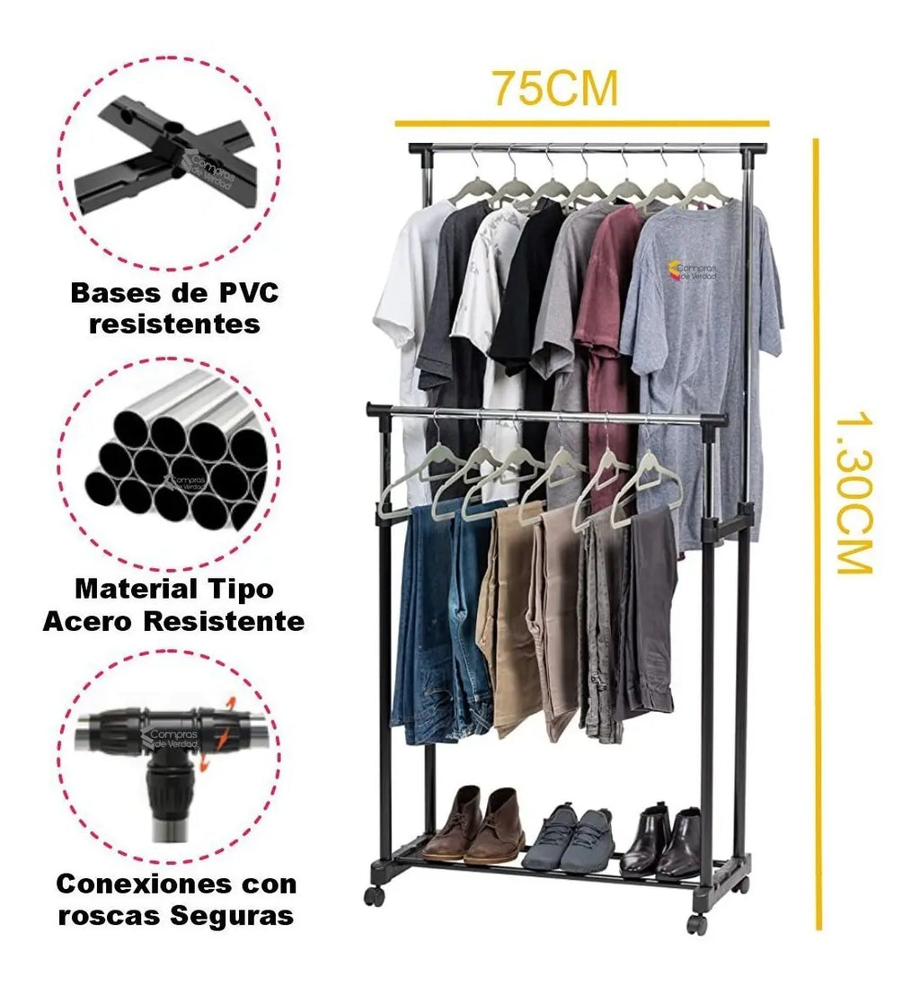 Genérica Perchero Organizador de Ropa Dual Tipo Burro 20kg