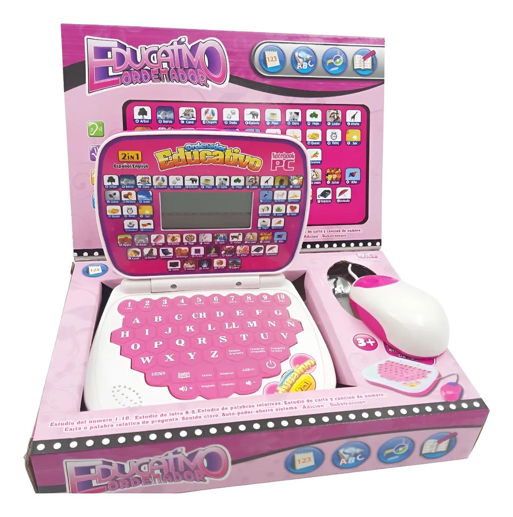Computador Didáctico Interactivo para Niñas Español e Inglés con Mouse