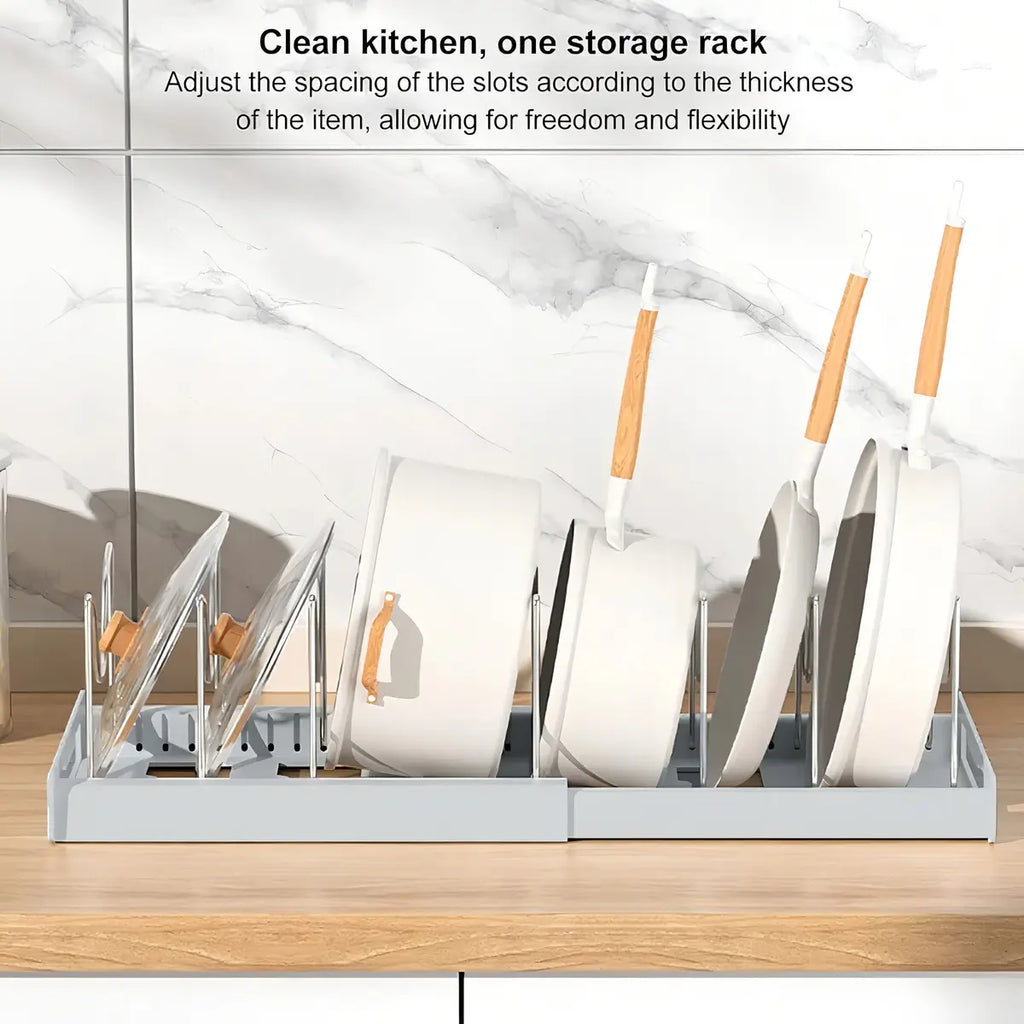 Expanding Cookware Organizador Ajustable para Tapas, Ollas y Platos