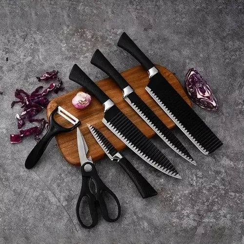 Juego de Cuchillos de Cocina Zepter 6 Piezas Acero Inoxidable Negro