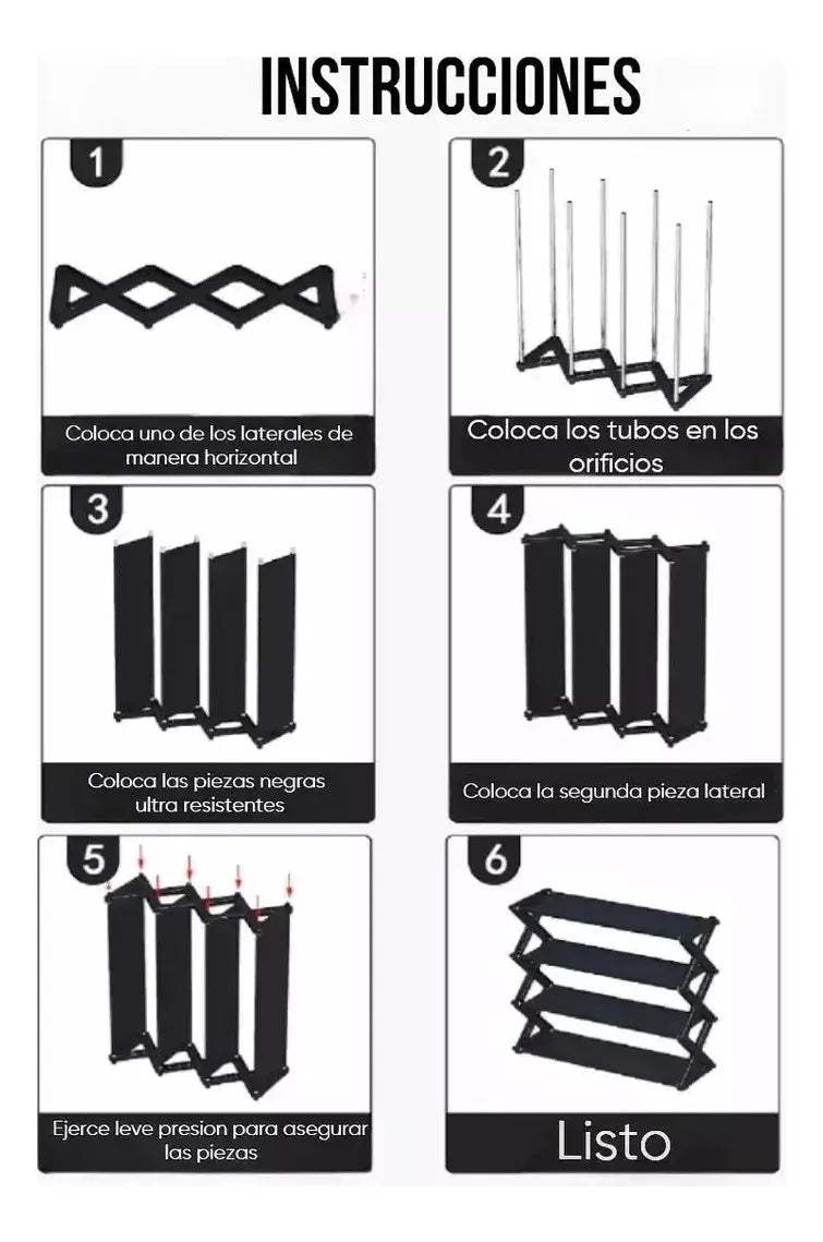 Zapatero de 5 Niveles Organizador de Zapatos Forma X