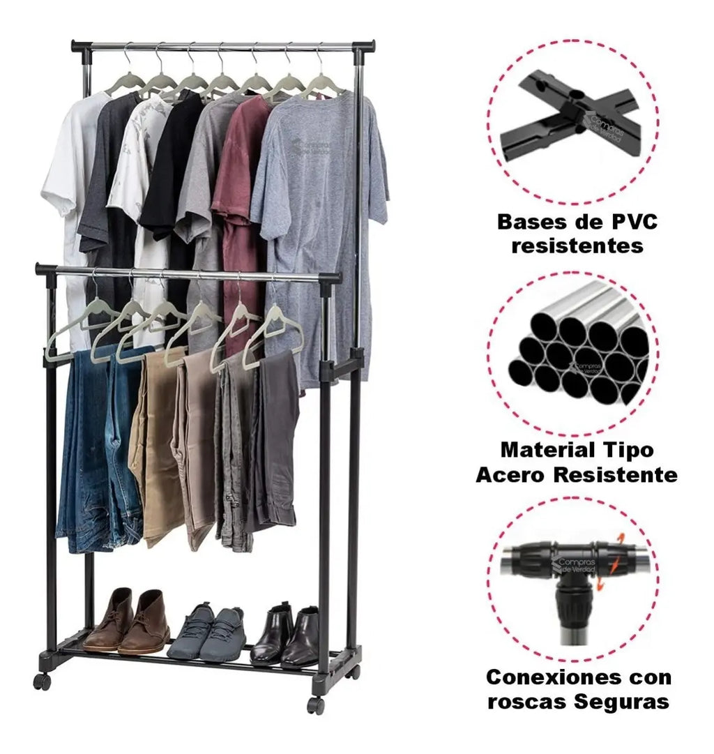 Genérica Perchero Organizador de Ropa Dual Tipo Burro 20kg