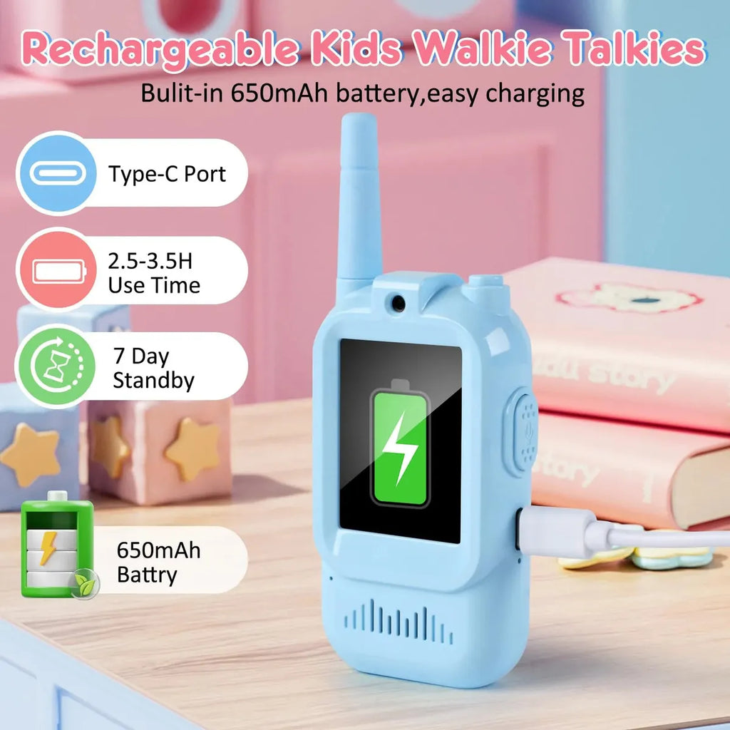 Leaxmiour Walkie Talkies de Video para Niños con Cámara Rosa