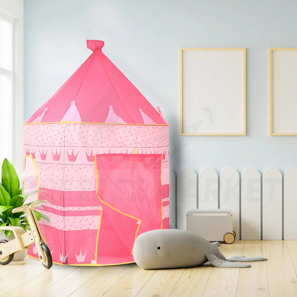 Breezee Market Castillo Infantil Plegable Interior Exterior Rosa para Niños