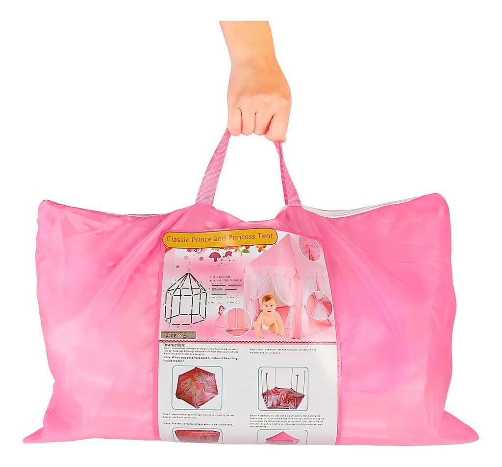 Genérica Carpa Castillo de Princesa con Velo Rosado Para Niñas