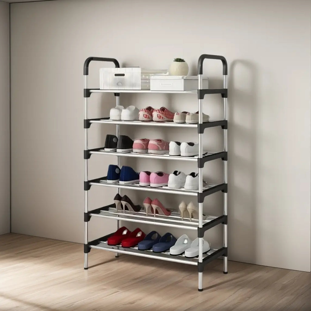 Gabinete Metálico Moderno de 6 Niveles para 18 Pares de Zapatos