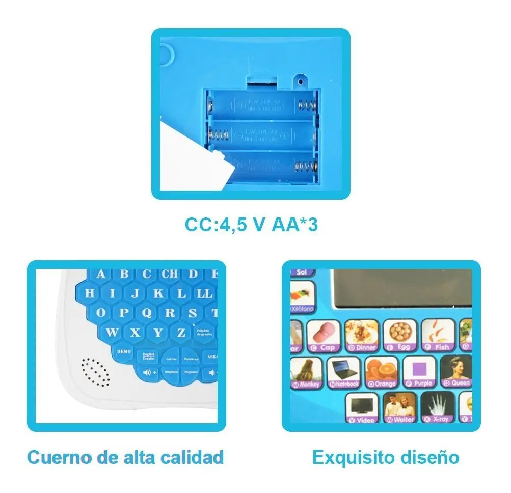 Ramspit Computador Didáctico Bilingüe Inglés Español Azul 3+ Años