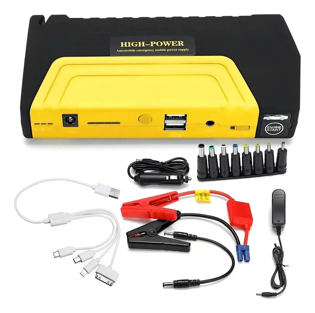 High Power Arrancador de Batería 12V con Compresor 600A Negro