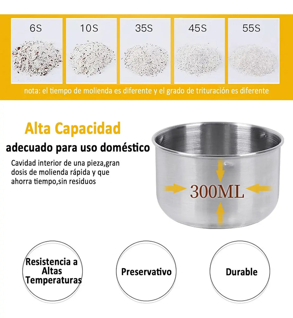 Nima NM-8300 Molino Eléctrico para Café y Especias Plateado