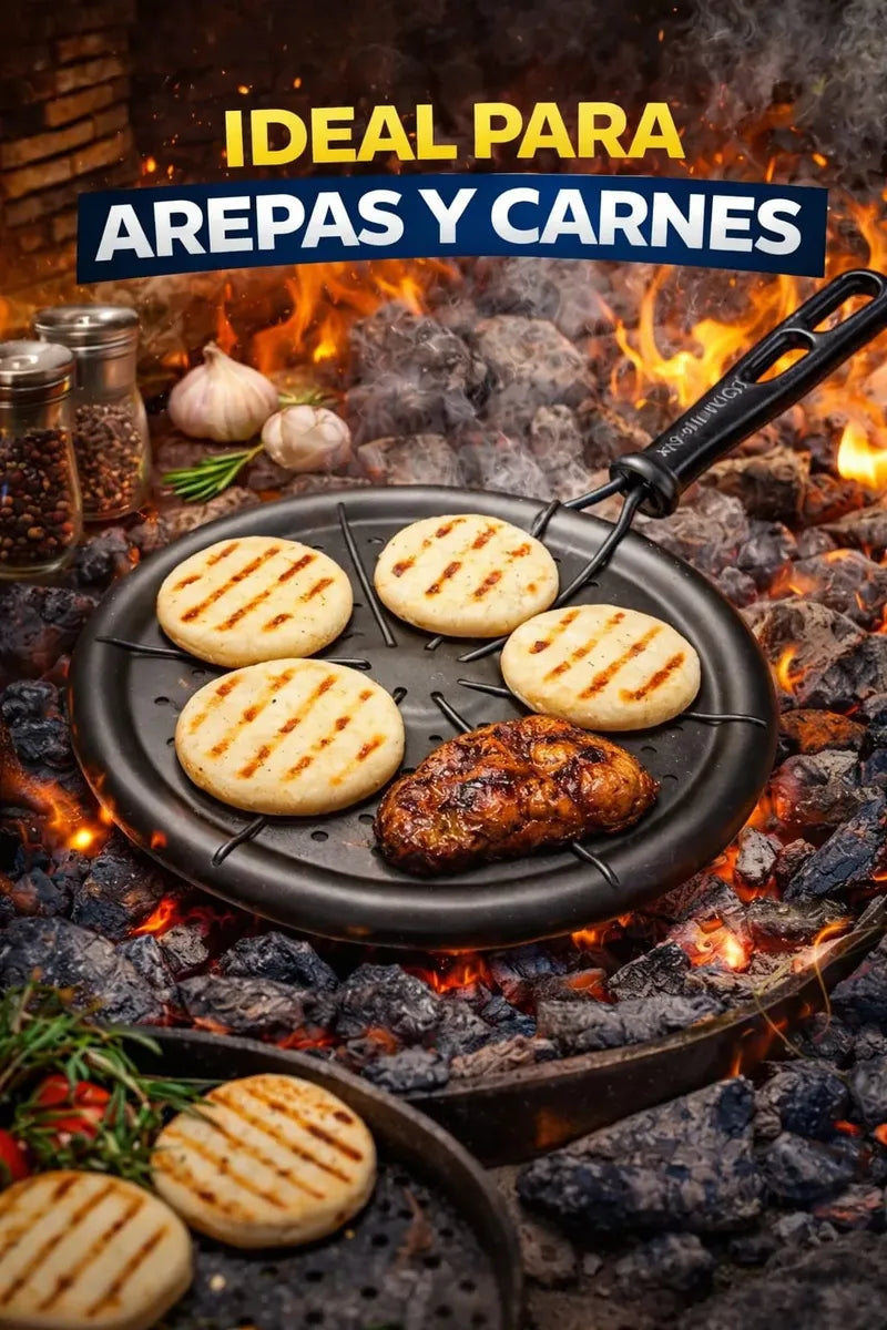 Generic Parrilla Asadora para Arepas Esmaltada con Mango Resistente