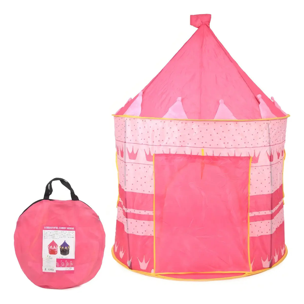 Breezee Market Castillo Infantil Plegable Interior Exterior Rosa para Niños