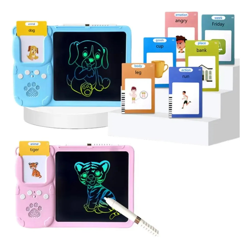 KLU Lector Bilingüe Tarjetas Interactivas Tablero Mágico 2 en 1