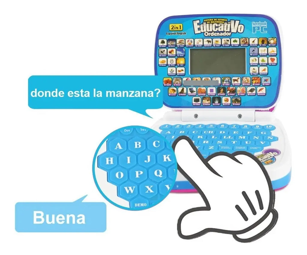 Ramspit Computador Didáctico Bilingüe Inglés Español Azul 3+ Años