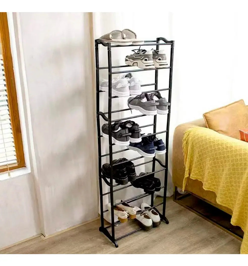 Zapatero Organizador 10 Niveles Metálico 20 Pares Negro