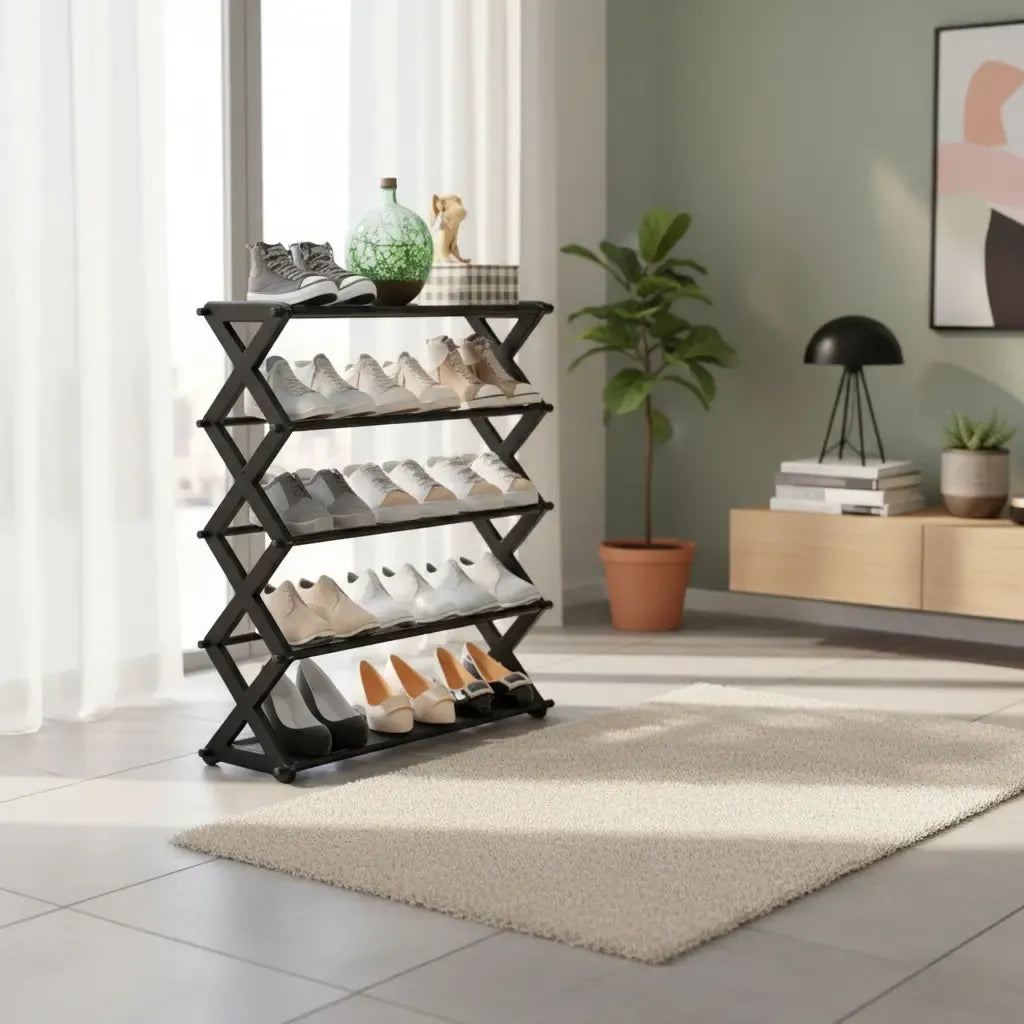 Zapatero de 5 Niveles Organizador de Zapatos Forma X