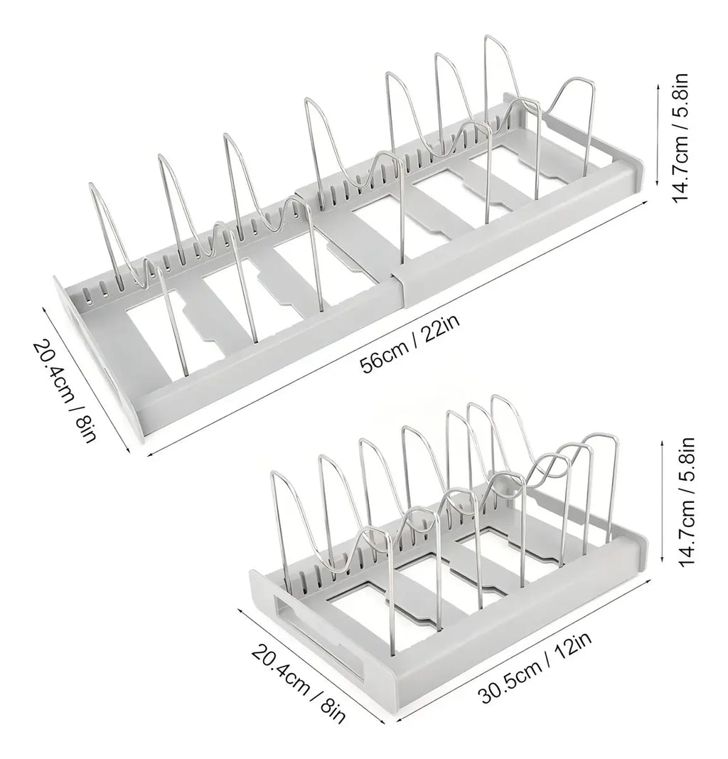 Expanding Cookware Organizador Ajustable para Tapas, Ollas y Platos