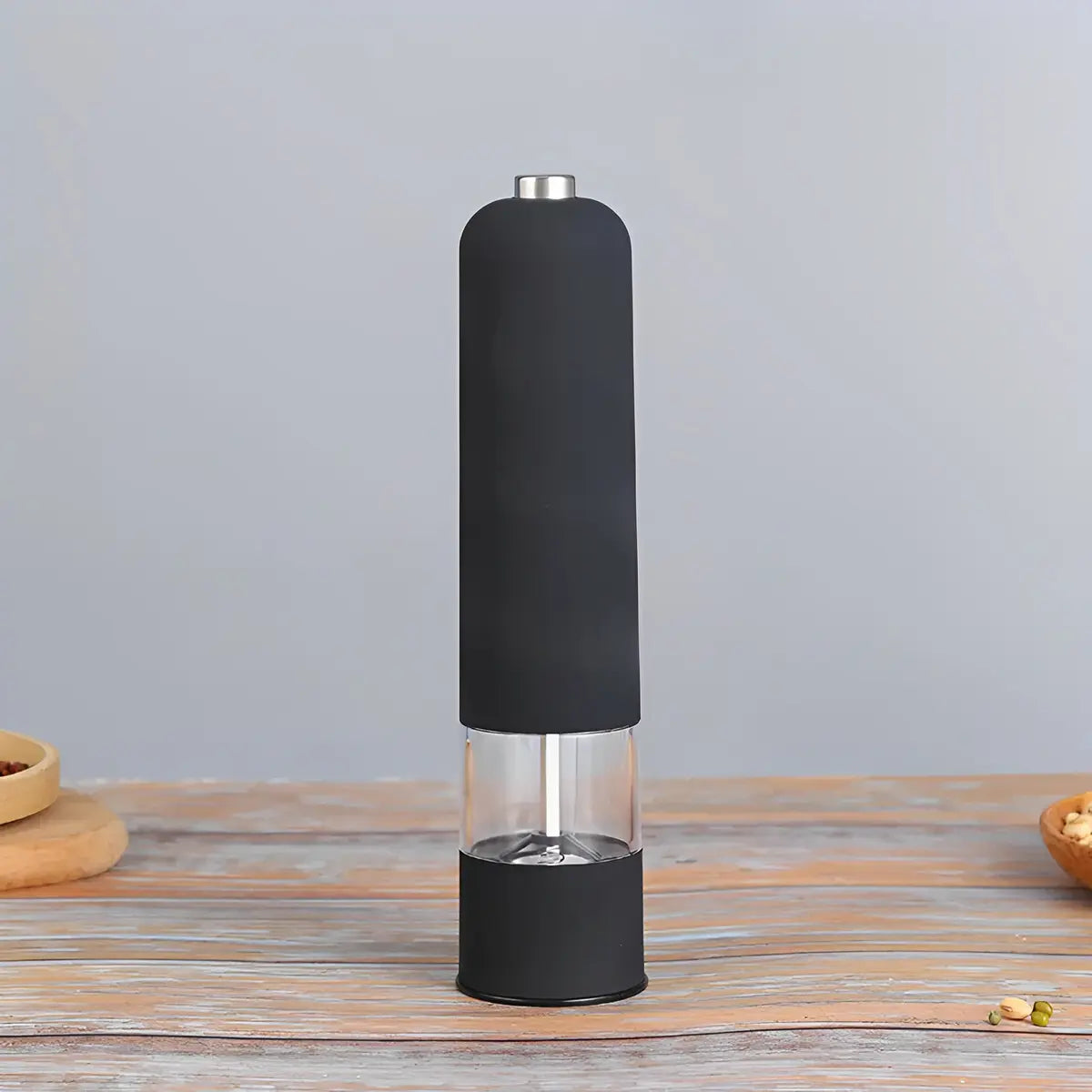 Milopts Molino Eléctrico de Sal y Pimienta con Luz LED Negro