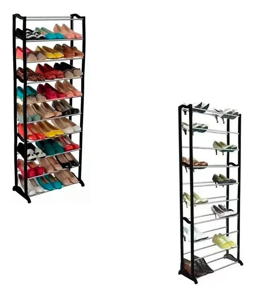 Zapatero Organizador 10 Niveles Metálico 20 Pares Negro