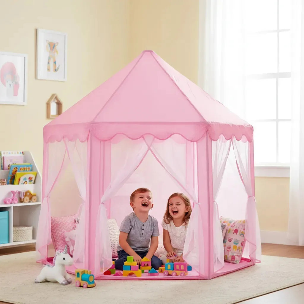 Genérica Carpa Castillo de Princesa con Velo Rosado Para Niñas