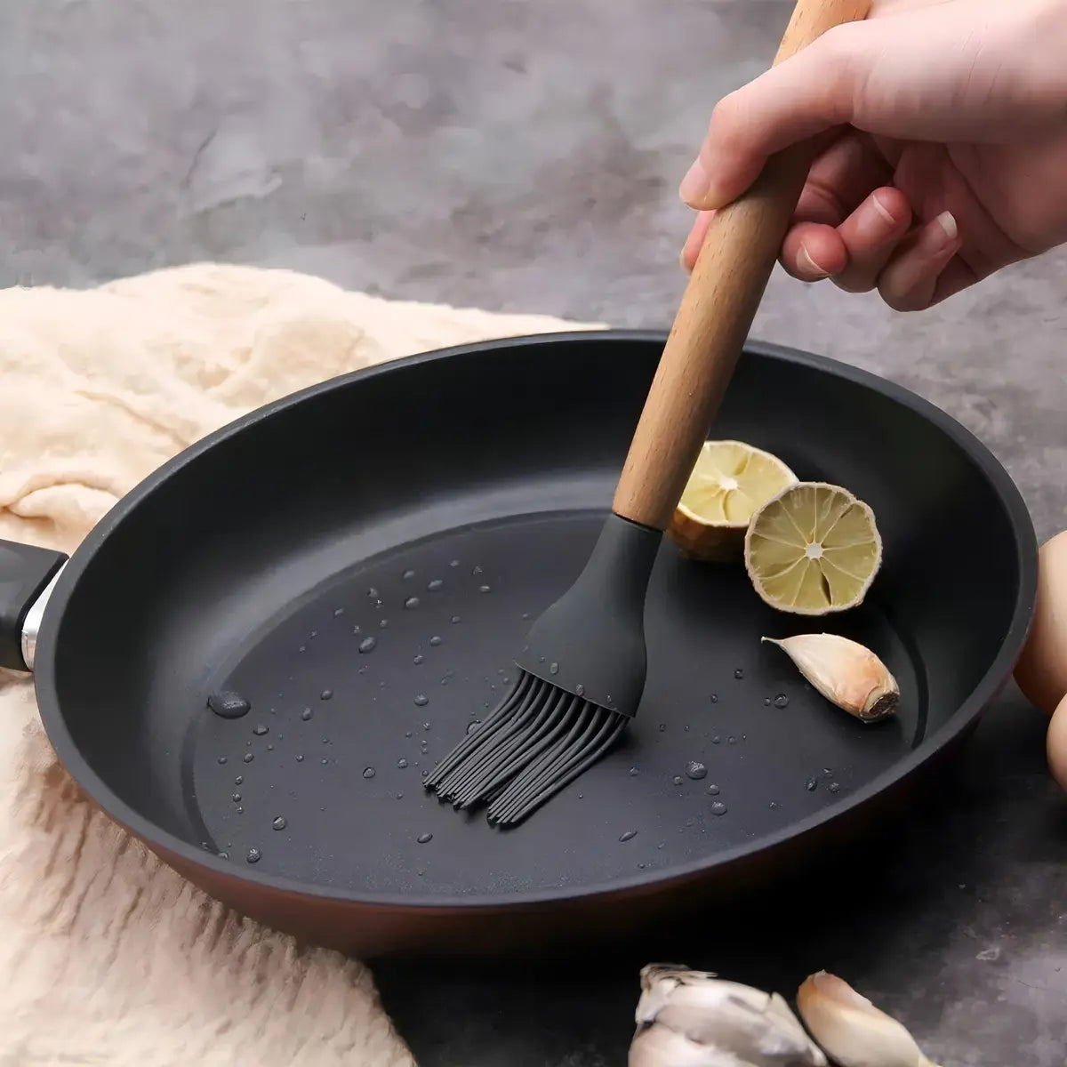 Kitchen Set Utensilios Cocina 12 Piezas Silicona Elegantes Gris