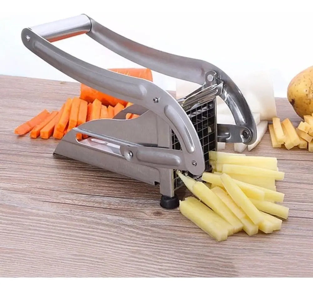 Cortador de Papas Fritas Industrial de Acero Inoxidable Gris
