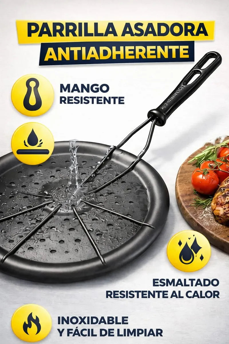 Generic Parrilla Asadora para Arepas Esmaltada con Mango Resistente