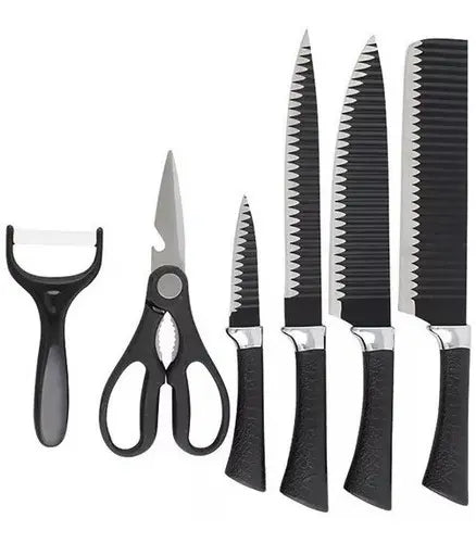 Juego de Cuchillos de Cocina Zepter 6 Piezas Acero Inoxidable Negro
