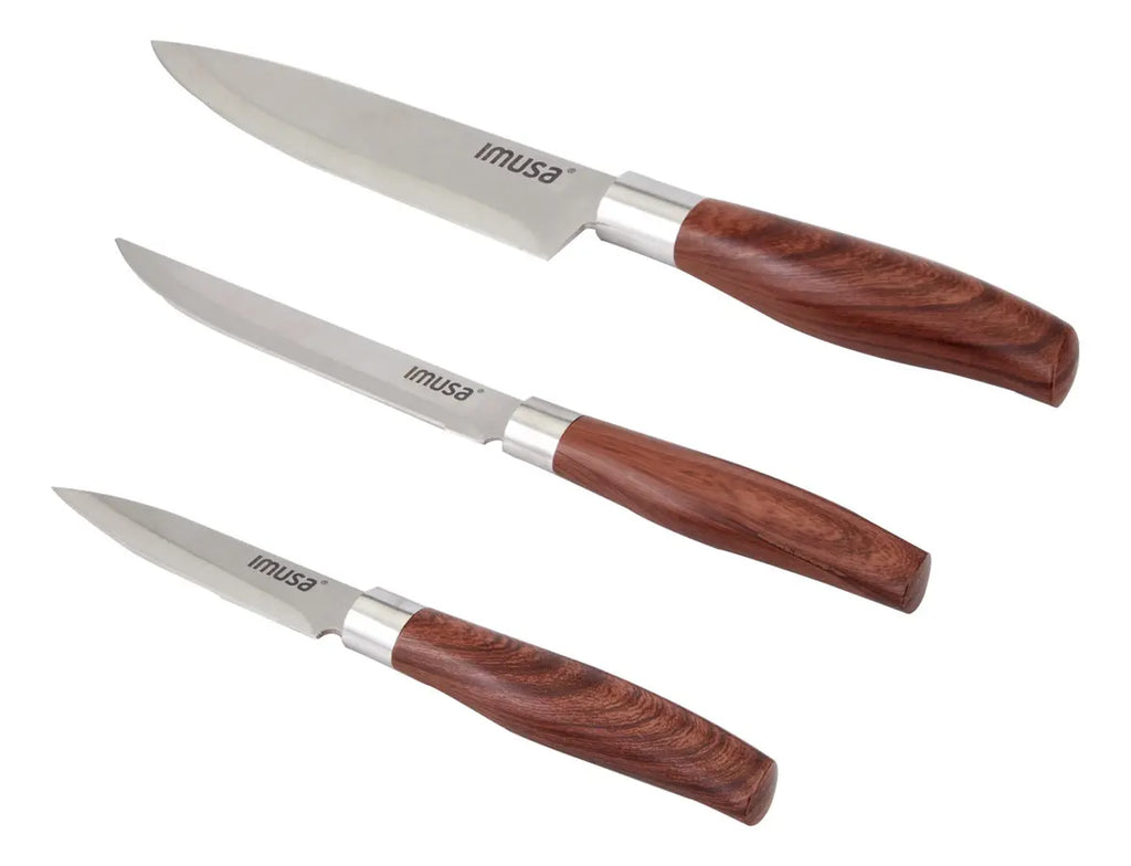 Imusa Talent Set de 3 Cuchillos Mango Acabado Madera