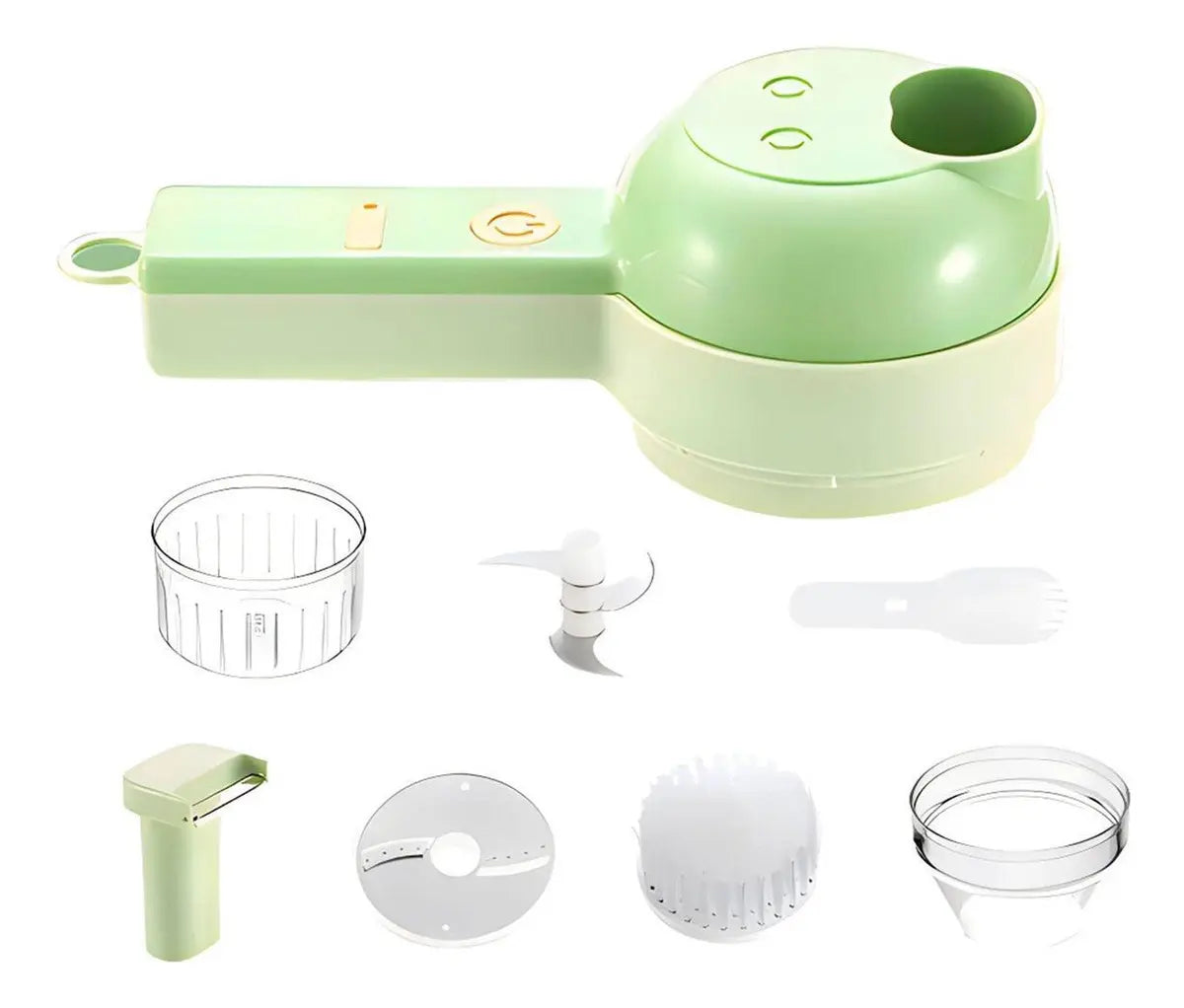 Guiro Picador de Verduras Eléctrico Multifuncional 4 en 1 250ml Verde
