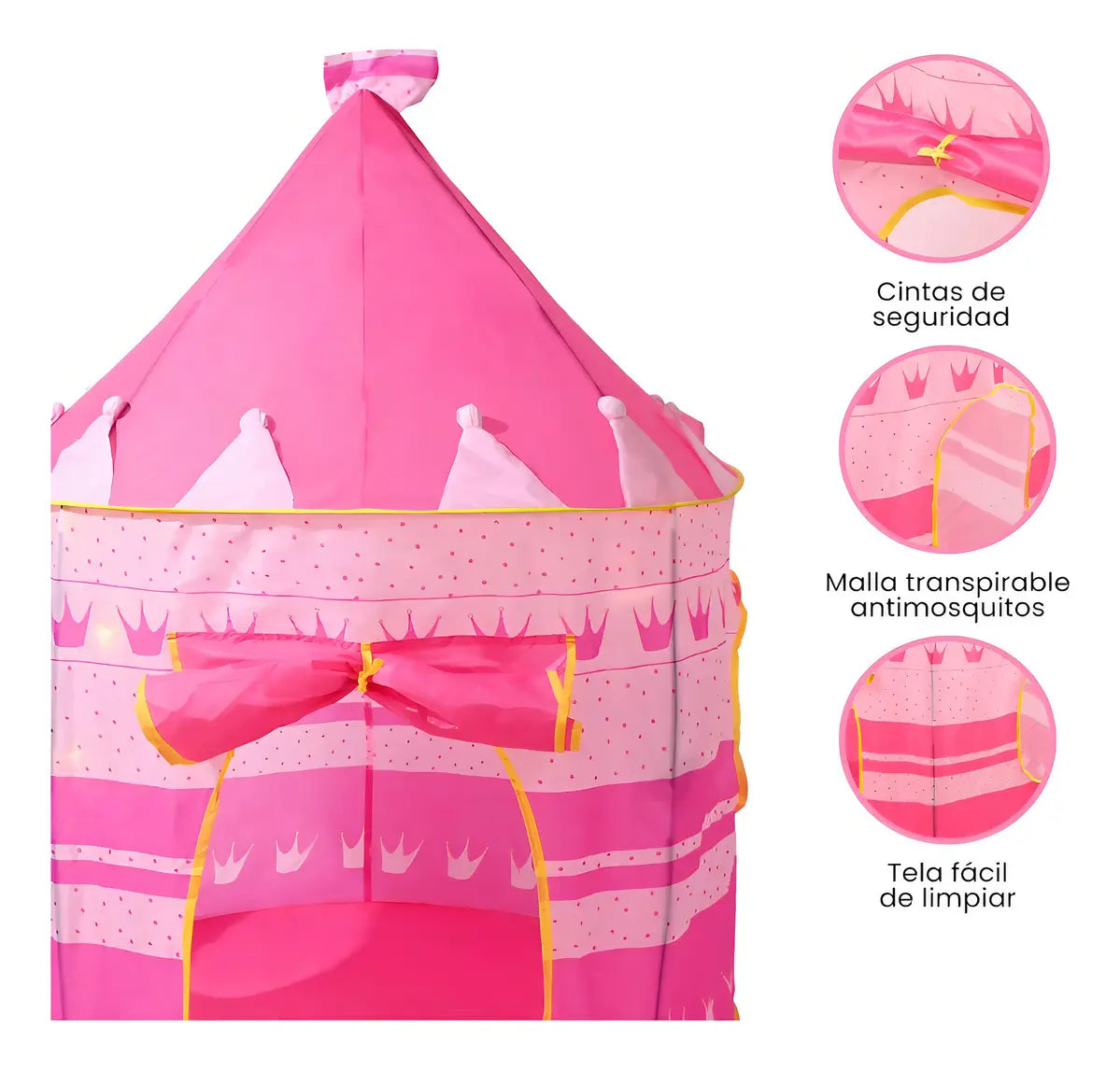 Breezee Market Castillo Infantil Plegable Interior Exterior Rosa para Niños