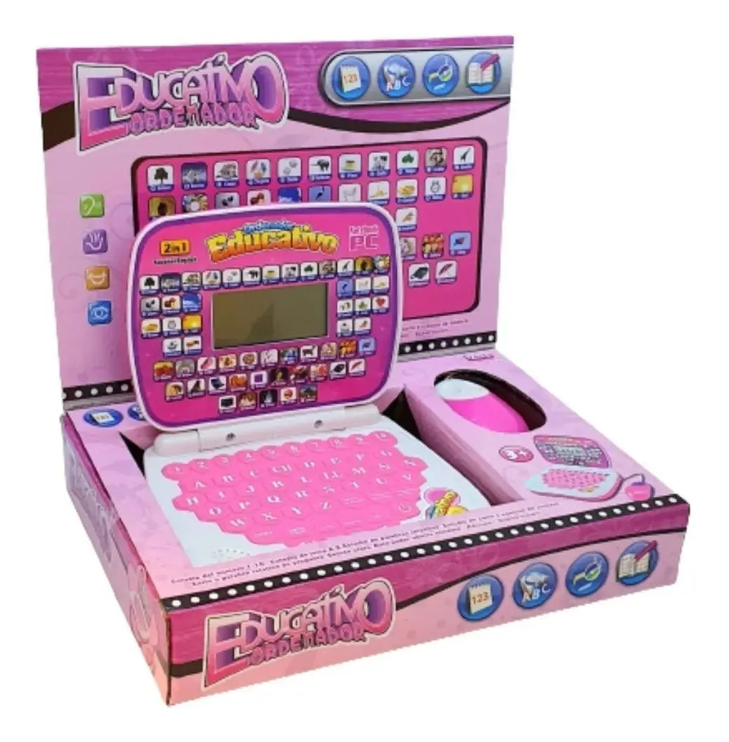 Computador Didáctico Interactivo para Niñas Español e Inglés con Mouse