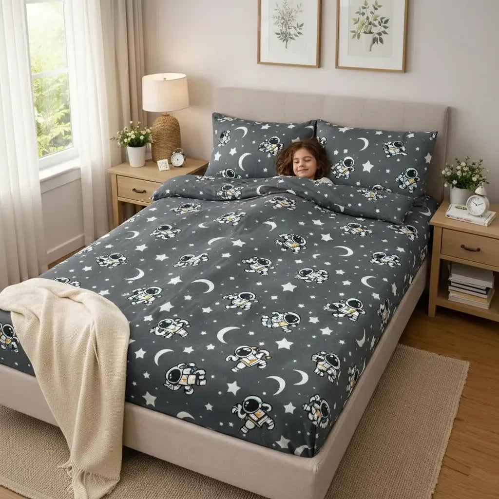 Chantu Juego de Sábanas Cama Sencilla Estampado 3 Piezas Geométrico