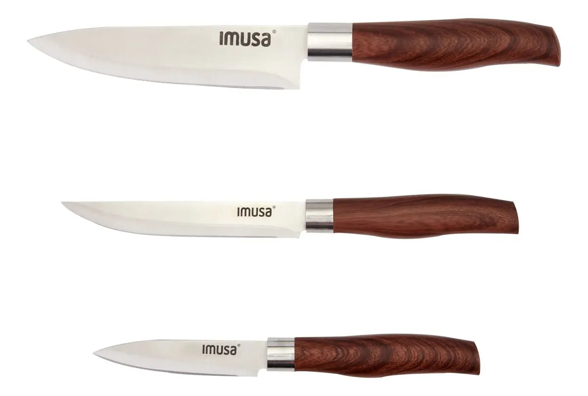 Imusa Talent Set de 3 Cuchillos Mango Acabado Madera