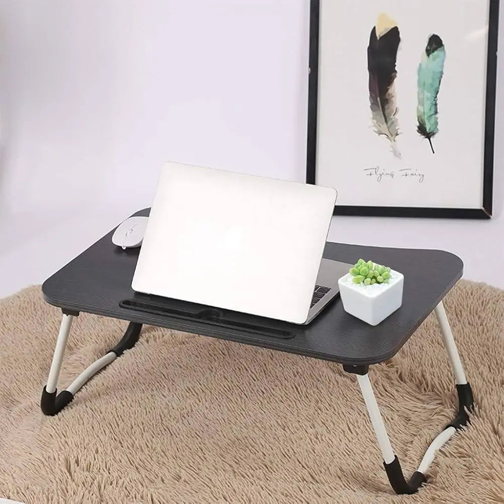 Mesa Portátil Plegable para Cama Computador Ranura Negra