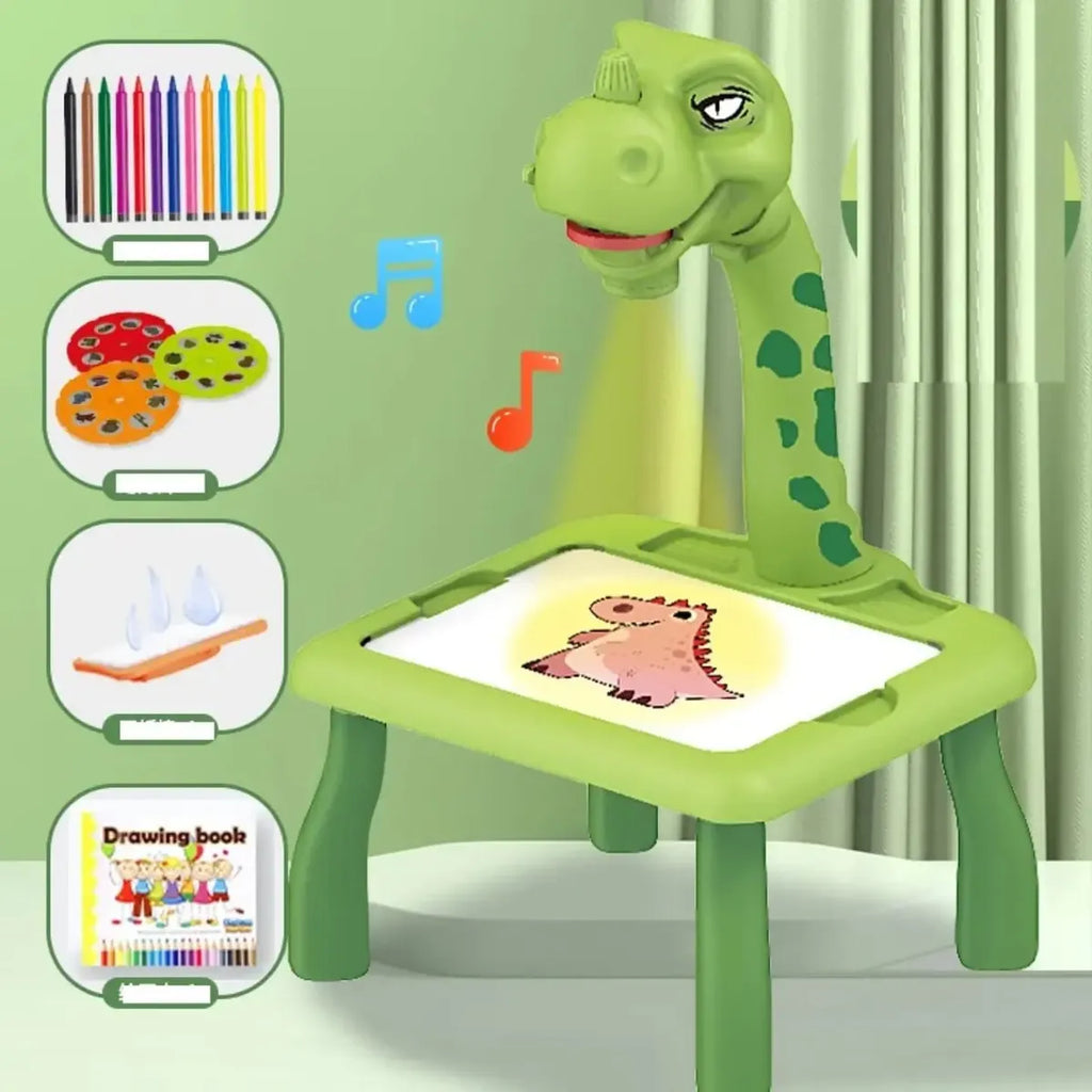 Mesa de Dibujo Infantil con Proyector y Pizarra Borrable