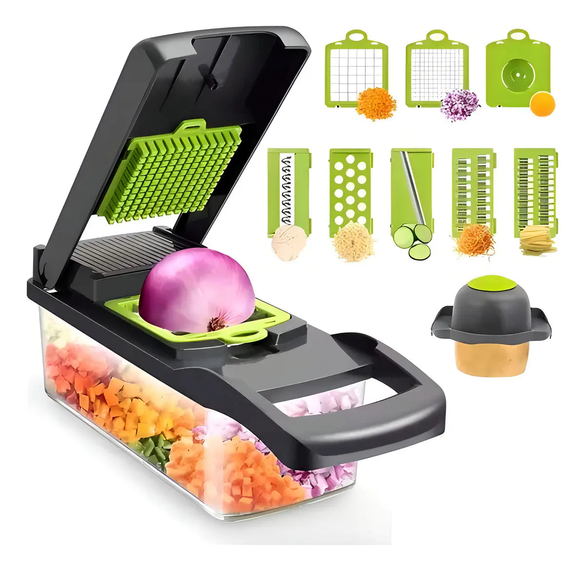 Mandolina Numenstore 9 en 1 Picadora Rallador Vegetales Cuchillas Inox