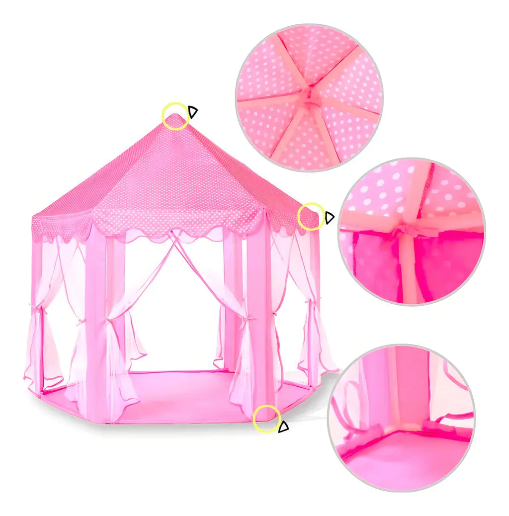 Genérica Carpa Castillo de Princesa con Velo Rosado Para Niñas