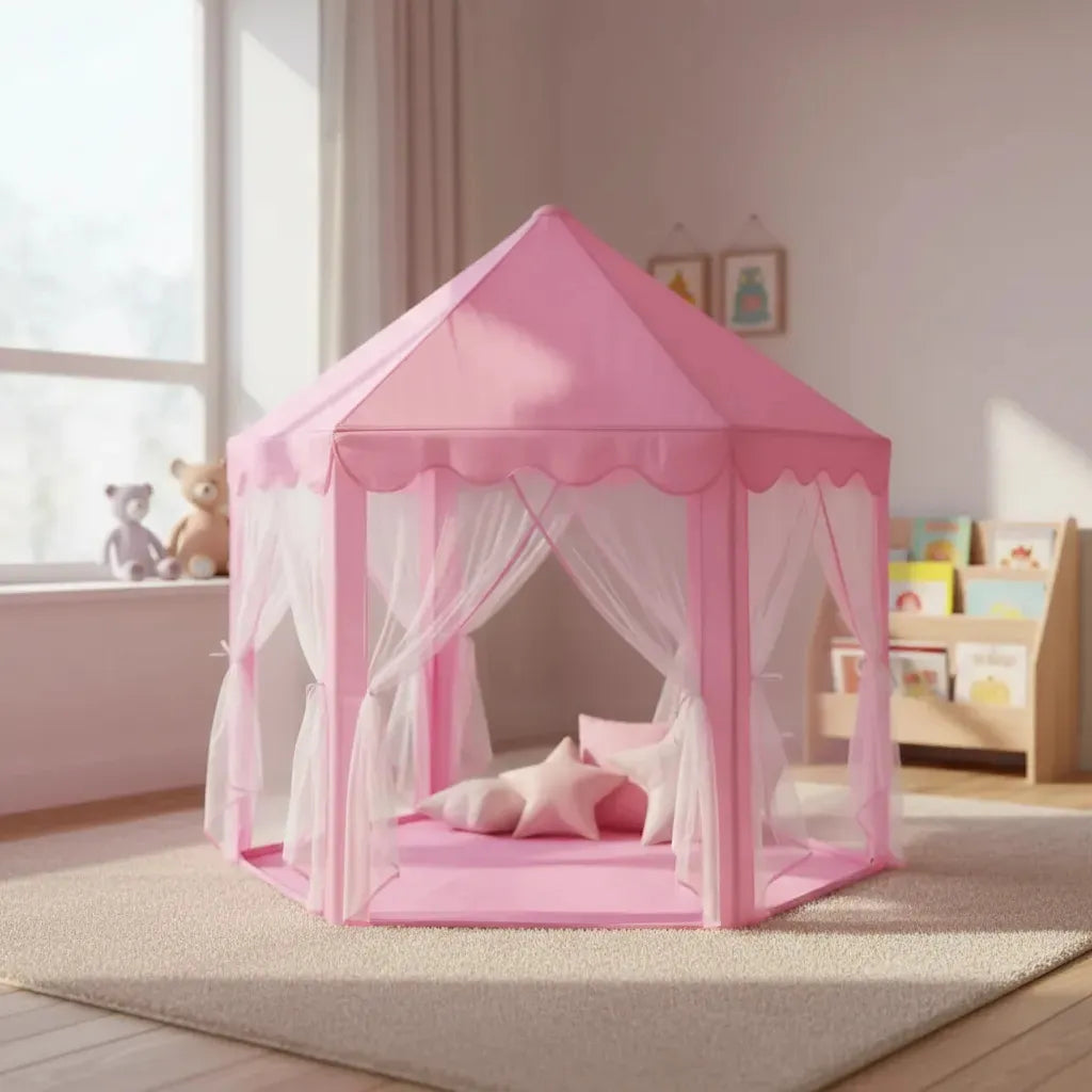 Genérica Carpa Castillo de Princesa con Velo Rosado Para Niñas